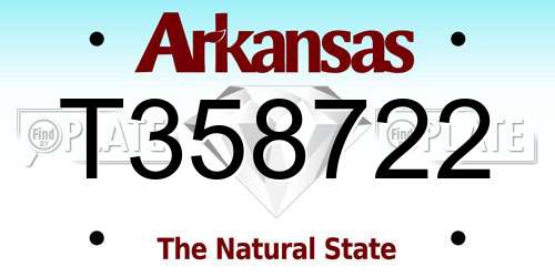 T358722 Arkansas License Plate