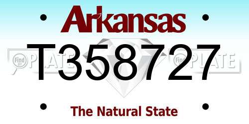 T358727 Arkansas License Plate