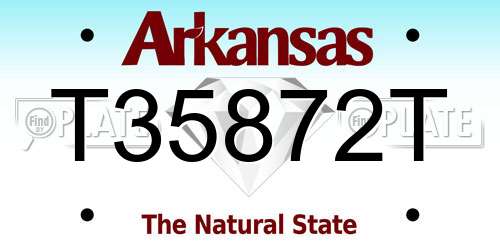 T35872T Arkansas License Plate