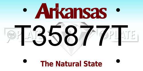 T35877T Arkansas License Plate