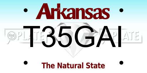 T35GAI Arkansas License Plate