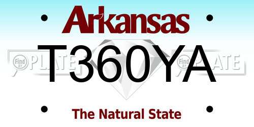 T360YA Arkansas License Plate