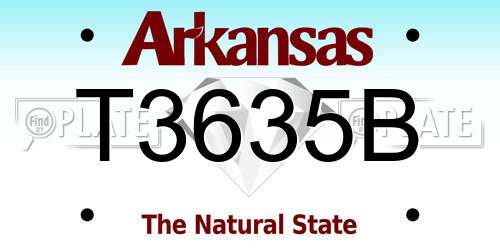T3635B Arkansas License Plate