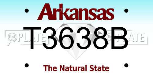 T3638B Arkansas License Plate