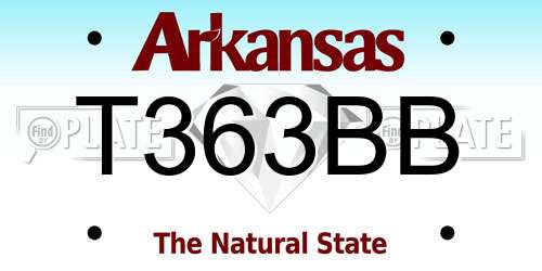 T363BB Arkansas License Plate