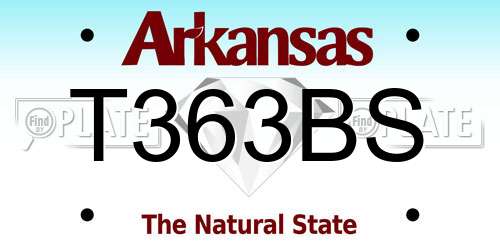 T363BS Arkansas License Plate