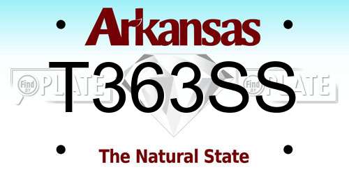 T363SS Arkansas License Plate
