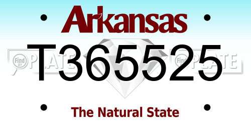 T365525 Arkansas License Plate