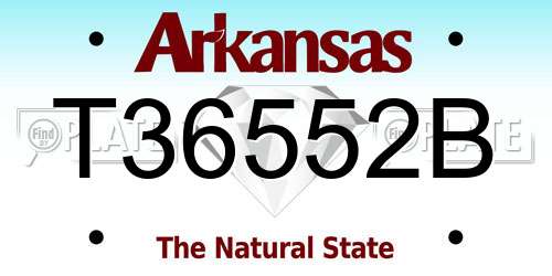 T36552B Arkansas License Plate