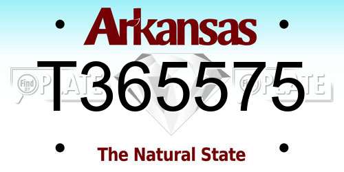 T365575 Arkansas License Plate
