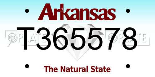T365578 Arkansas License Plate
