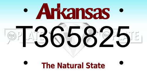 T365825 Arkansas License Plate