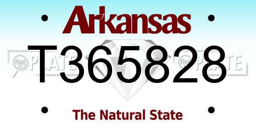 T365828 Arkansas License Plate