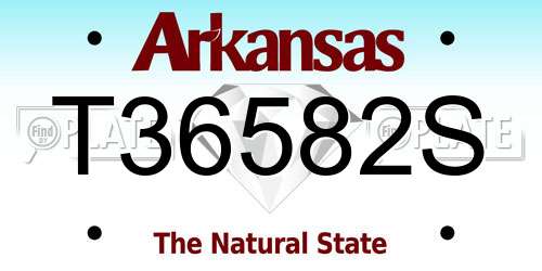 T36582S Arkansas License Plate