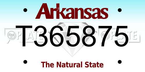 T365875 Arkansas License Plate