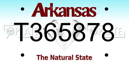 T365878 Arkansas License Plate