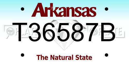 T36587B Arkansas License Plate