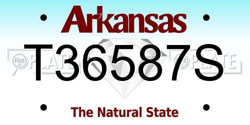 T36587S Arkansas License Plate