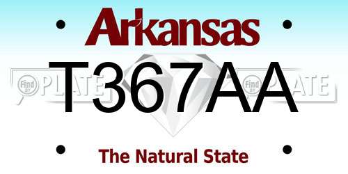 T367AA Arkansas License Plate