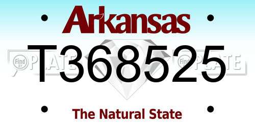 T368525 Arkansas License Plate