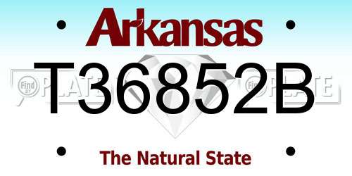 T36852B Arkansas License Plate