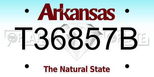 T36857B Arkansas License Plate
