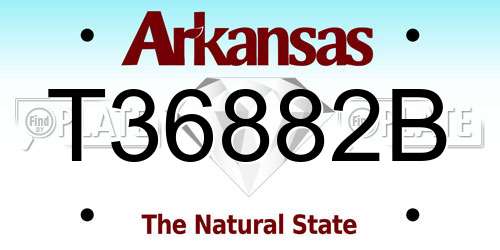 T36882B Arkansas License Plate