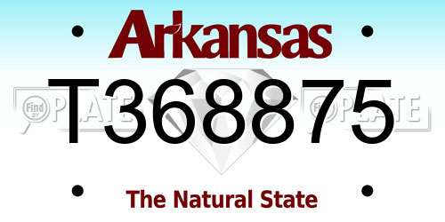T368875 Arkansas License Plate