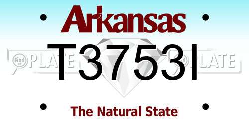 T3753I Arkansas License Plate