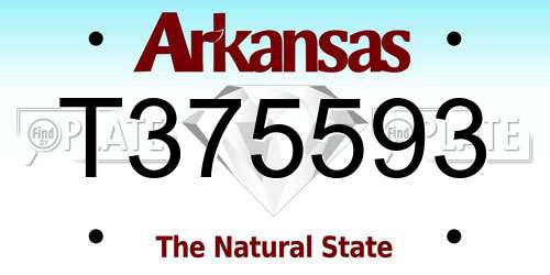 T375593 Arkansas License Plate
