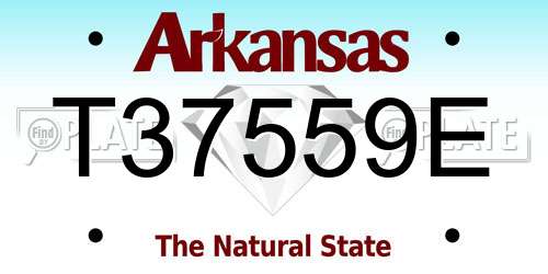 T37559E Arkansas License Plate