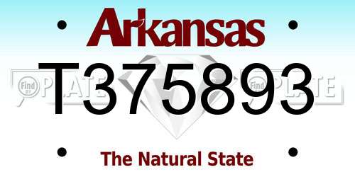 T375893 Arkansas License Plate