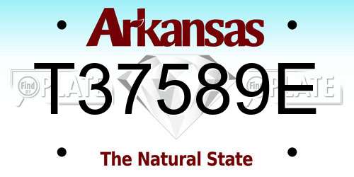 T37589E Arkansas License Plate