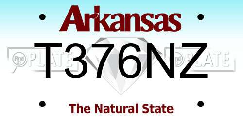 T376NZ Arkansas License Plate