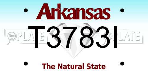 T3783I Arkansas License Plate