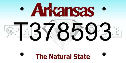 T378593 Arkansas License Plate
