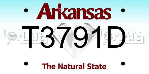 T3791D Arkansas License Plate