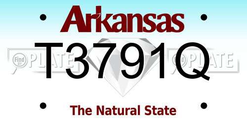 T3791Q Arkansas License Plate