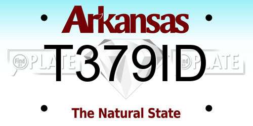 T379ID Arkansas License Plate