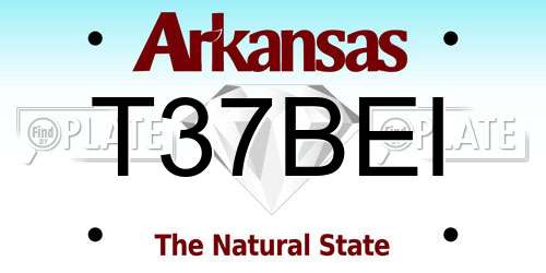 T37BEI Arkansas License Plate