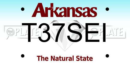 T37SEI Arkansas License Plate