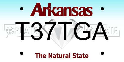 T37TGA Arkansas License Plate