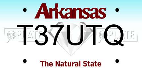 T37UTQ Arkansas License Plate