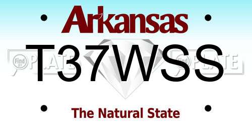 T37WSS Arkansas License Plate