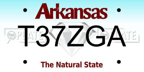 T37ZGA Arkansas License Plate