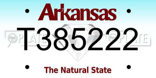 T385222 Arkansas License Plate