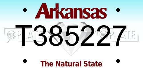 T385227 Arkansas License Plate