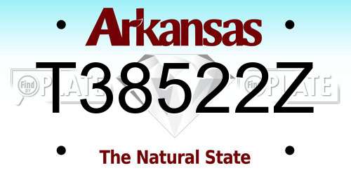 T38522Z Arkansas License Plate