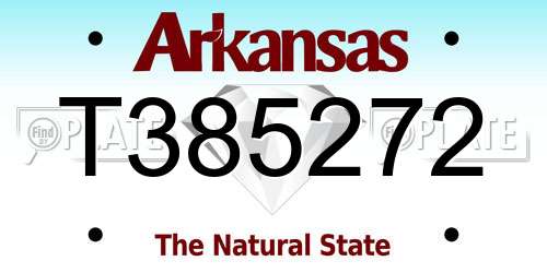 T385272 Arkansas License Plate