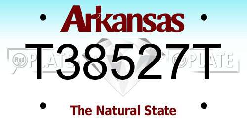T38527T Arkansas License Plate